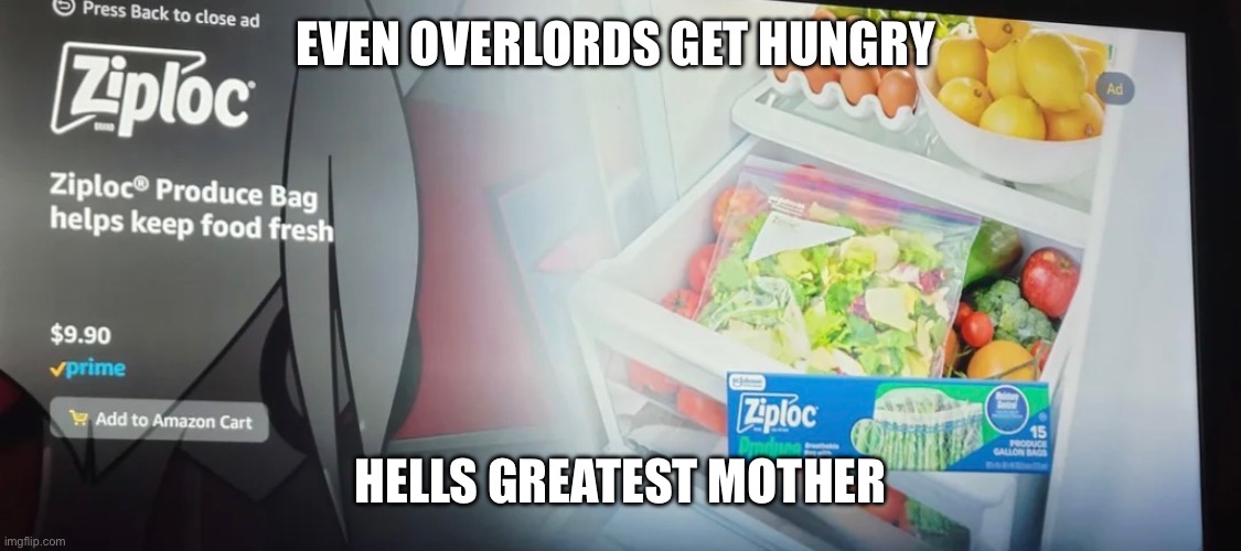 Carmilla carmine | EVEN OVERLORDS GET HUNGRY; HELLS GREATEST MOTHER | image tagged in hazbin hotel | made w/ Imgflip meme maker
