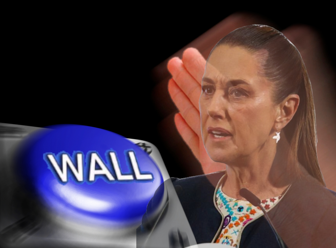 claudia sheinbaum wall button Blank Meme Template