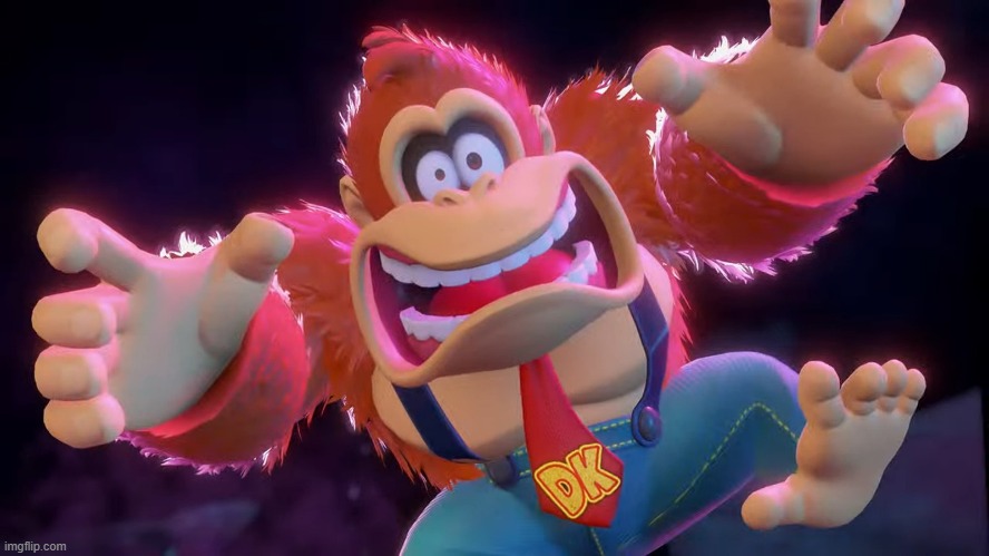 DK Shocked Donkey Kong Bananza | image tagged in dk shocked donkey kong bananza | made w/ Imgflip meme maker