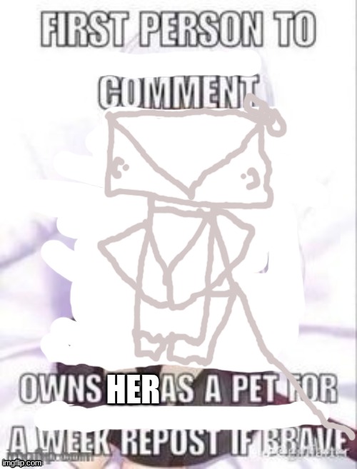 yes | HER | image tagged in first person to comment owns as a pet for a week | made w/ Imgflip meme maker