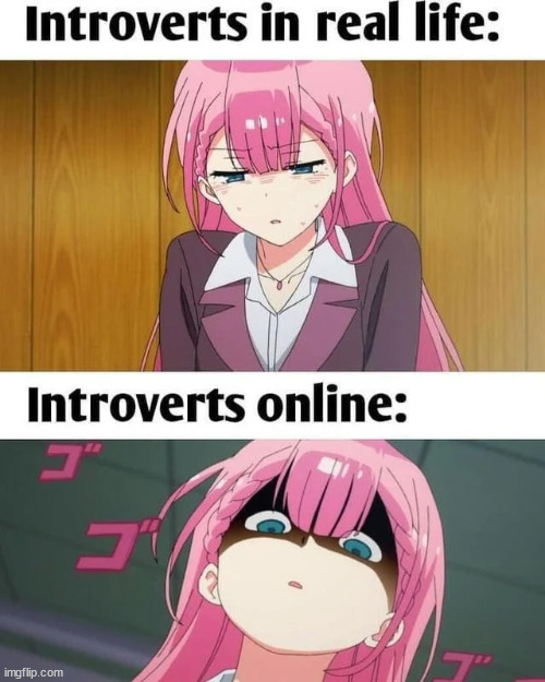 I'm definitely a bit different in real life compared to online. | made w/ Imgflip meme maker