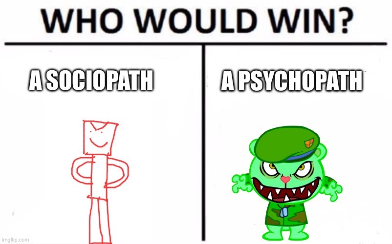 had to redo it | A PSYCHOPATH; A SOCIOPATH | made w/ Imgflip meme maker