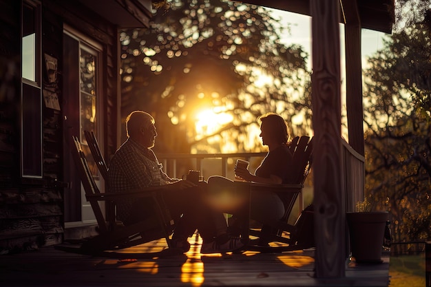 Sunset Conversation. Blank Meme Template