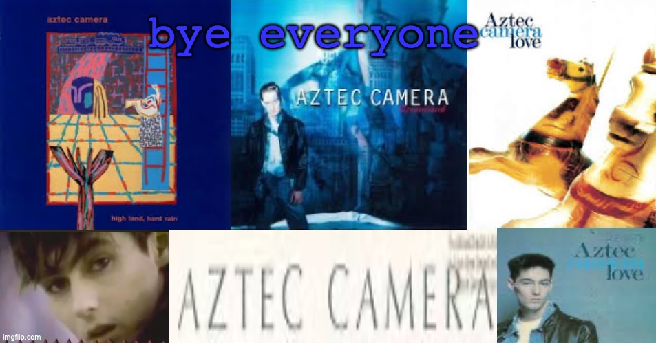 SC's Aztec Camera temp | bye everyone | image tagged in sc's aztec camera temp | made w/ Imgflip meme maker