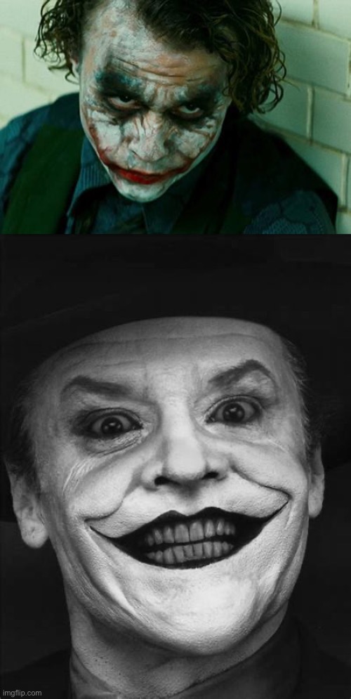Heath Ledger or Jack Nicholson | image tagged in who is the best joker | made w/ Imgflip meme maker