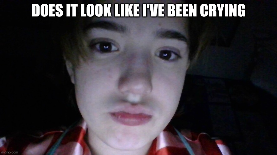 DOES IT LOOK LIKE I'VE BEEN CRYING | made w/ Imgflip meme maker