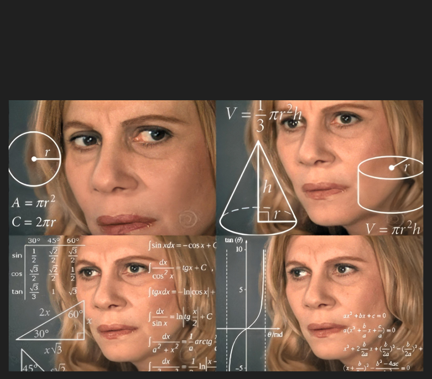 confused math lady Blank Meme Template