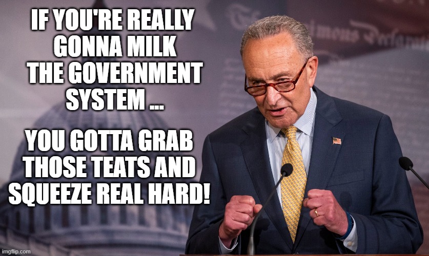 Milking the System | IF YOU'RE REALLY 
GONNA MILK
THE GOVERNMENT
SYSTEM ... YOU GOTTA GRAB
THOSE TEATS AND
SQUEEZE REAL HARD! | image tagged in chuck the putz | made w/ Imgflip meme maker