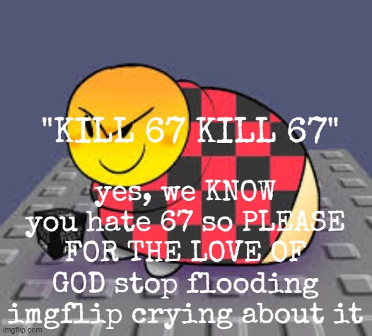 this | yes, we KNOW you hate 67 so PLEASE FOR THE LOVE OF GOD stop flooding imgflip crying about it; "KILL 67 KILL 67" | image tagged in roblox | made w/ Imgflip meme maker