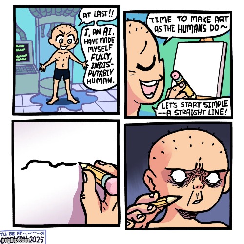 image tagged in ai,human,art,draw,drawing,pencil | made w/ Imgflip meme maker