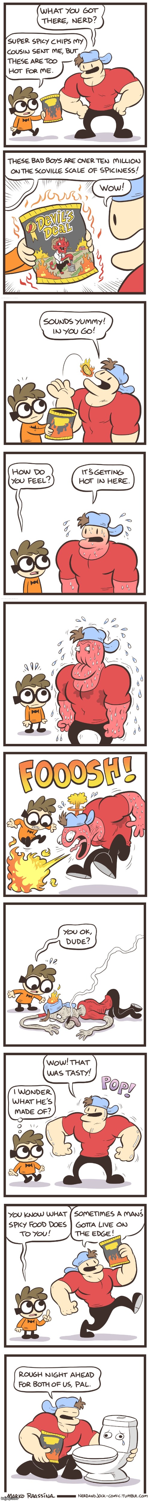 image tagged in nerd,jock,chips,spicy,toilet,oof | made w/ Imgflip meme maker