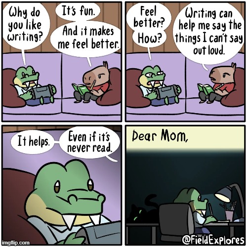 image tagged in alligator,capybara,writing,better,mom,writer's block | made w/ Imgflip meme maker