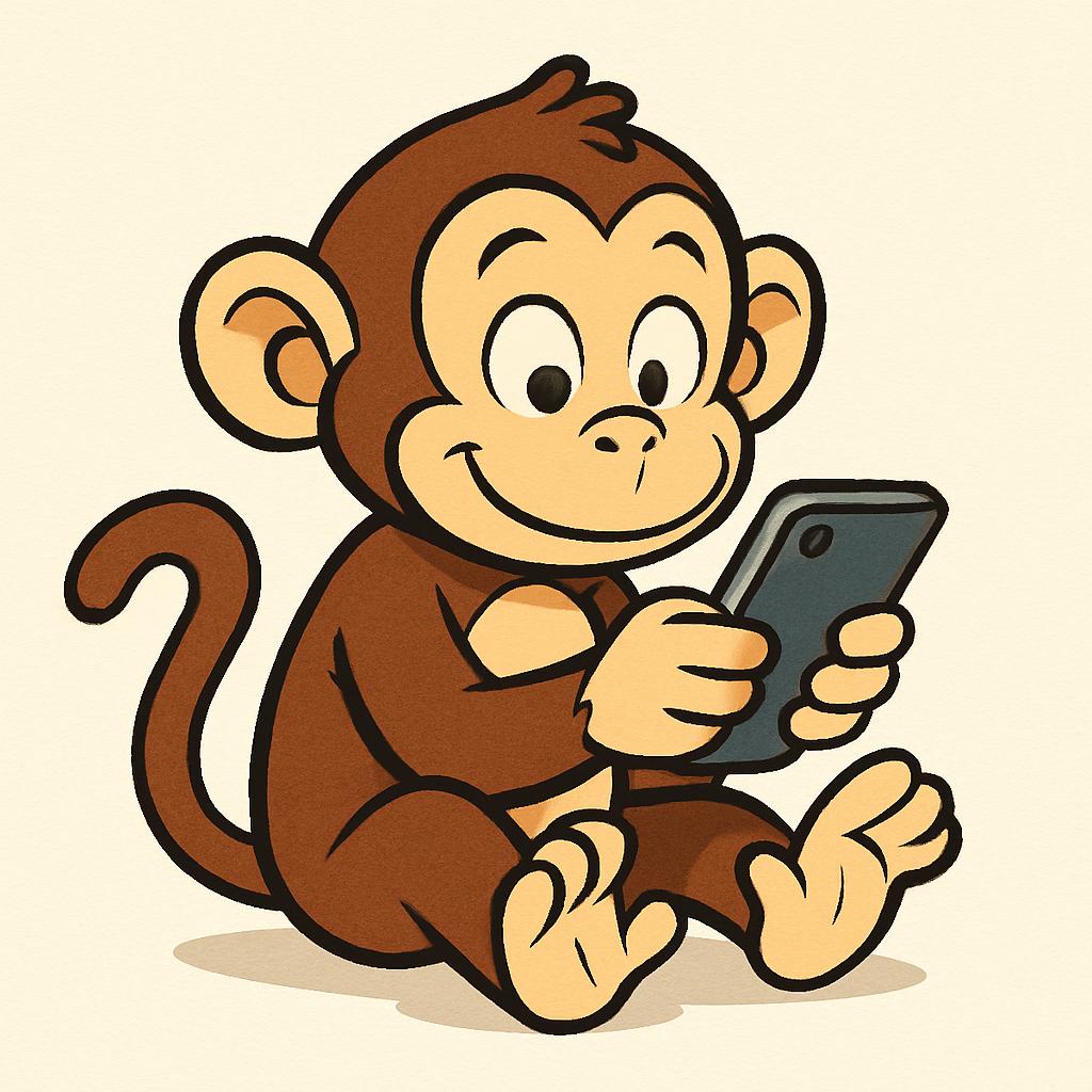 A monkey using phone Blank Meme Template