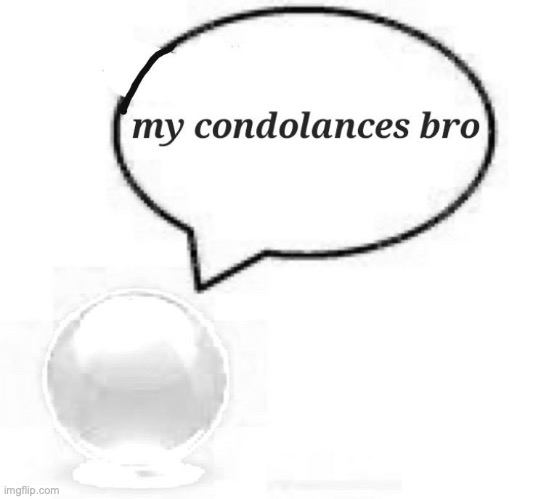 my condolances bro | image tagged in my condolances bro | made w/ Imgflip meme maker