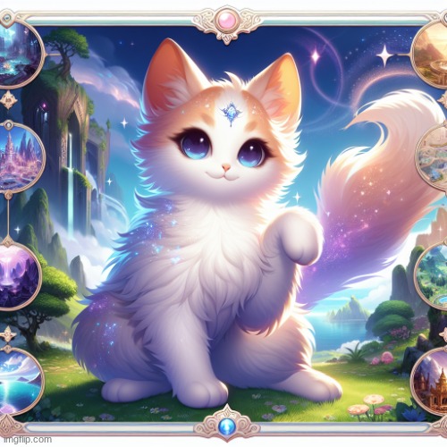 I just wanted to show off this beautiful cat template. I love cats! | image tagged in cute cat in genshin impact | made w/ Imgflip meme maker