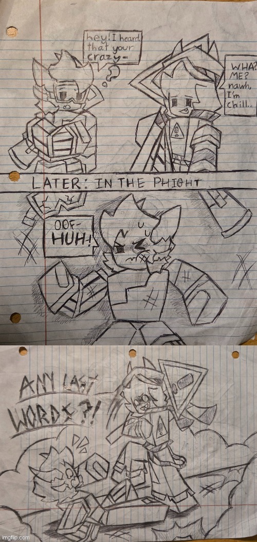 PHIGHTING COMIC! (with my oc Caution, ft Rocket) | image tagged in comics | made w/ Imgflip meme maker