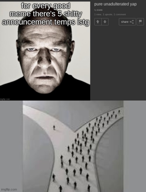 he used to have a gif announcement template of baldi. | made w/ Imgflip meme maker