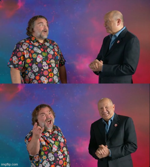 Jack Black Mario Galaxy Hype | image tagged in jack black,mario galaxy | made w/ Imgflip meme maker
