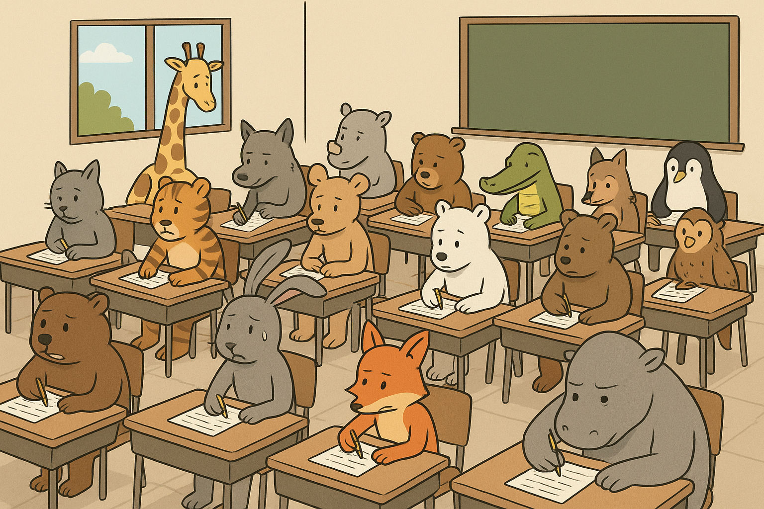 test time in the animal kingdom Blank Meme Template