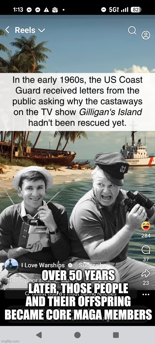 Gullible Island | OVER 50 YEARS LATER, THOSE PEOPLE AND THEIR OFFSPRING BECAME CORE MAGA MEMBERS | made w/ Imgflip meme maker