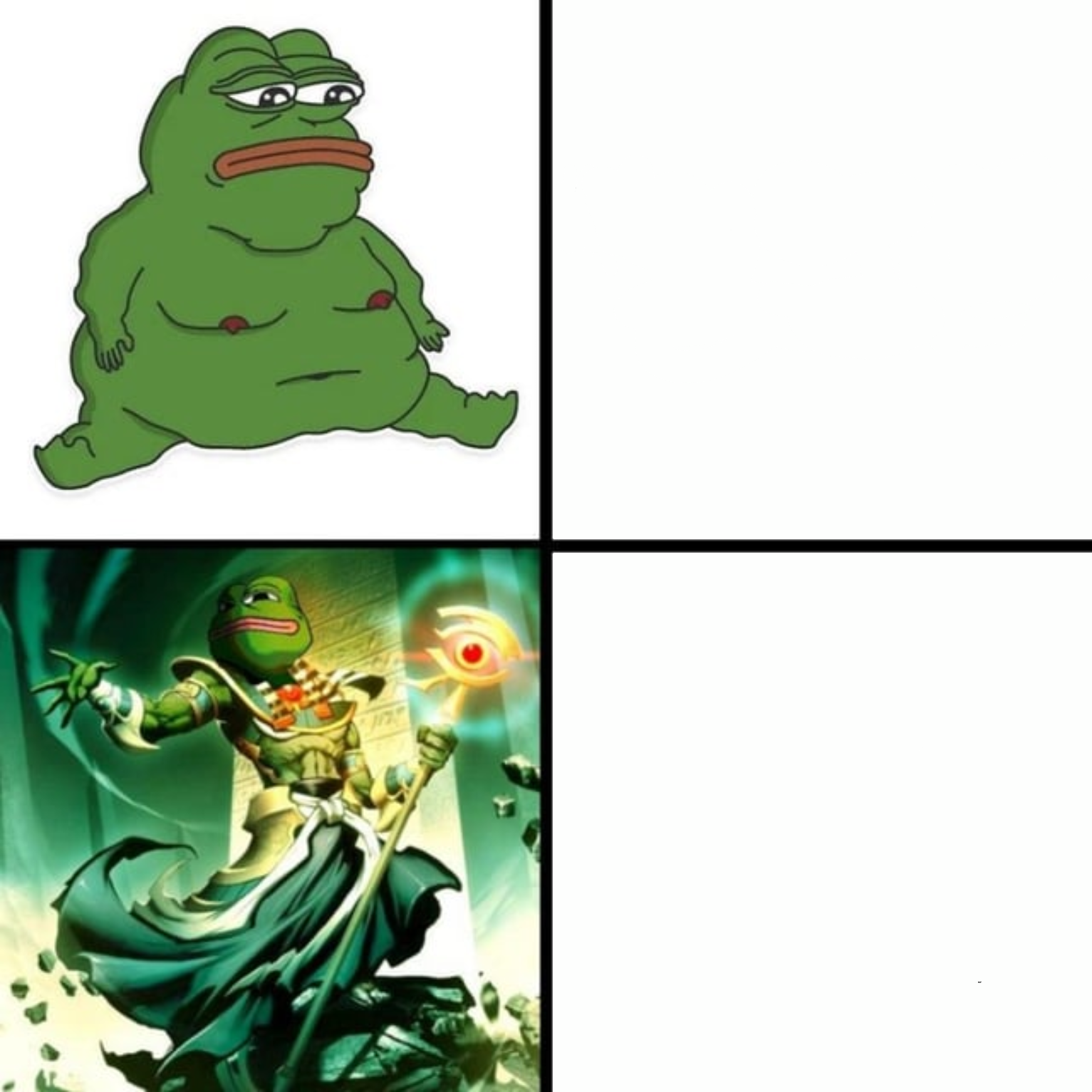 Sad Pepe / Epic Pepe Blank Meme Template
