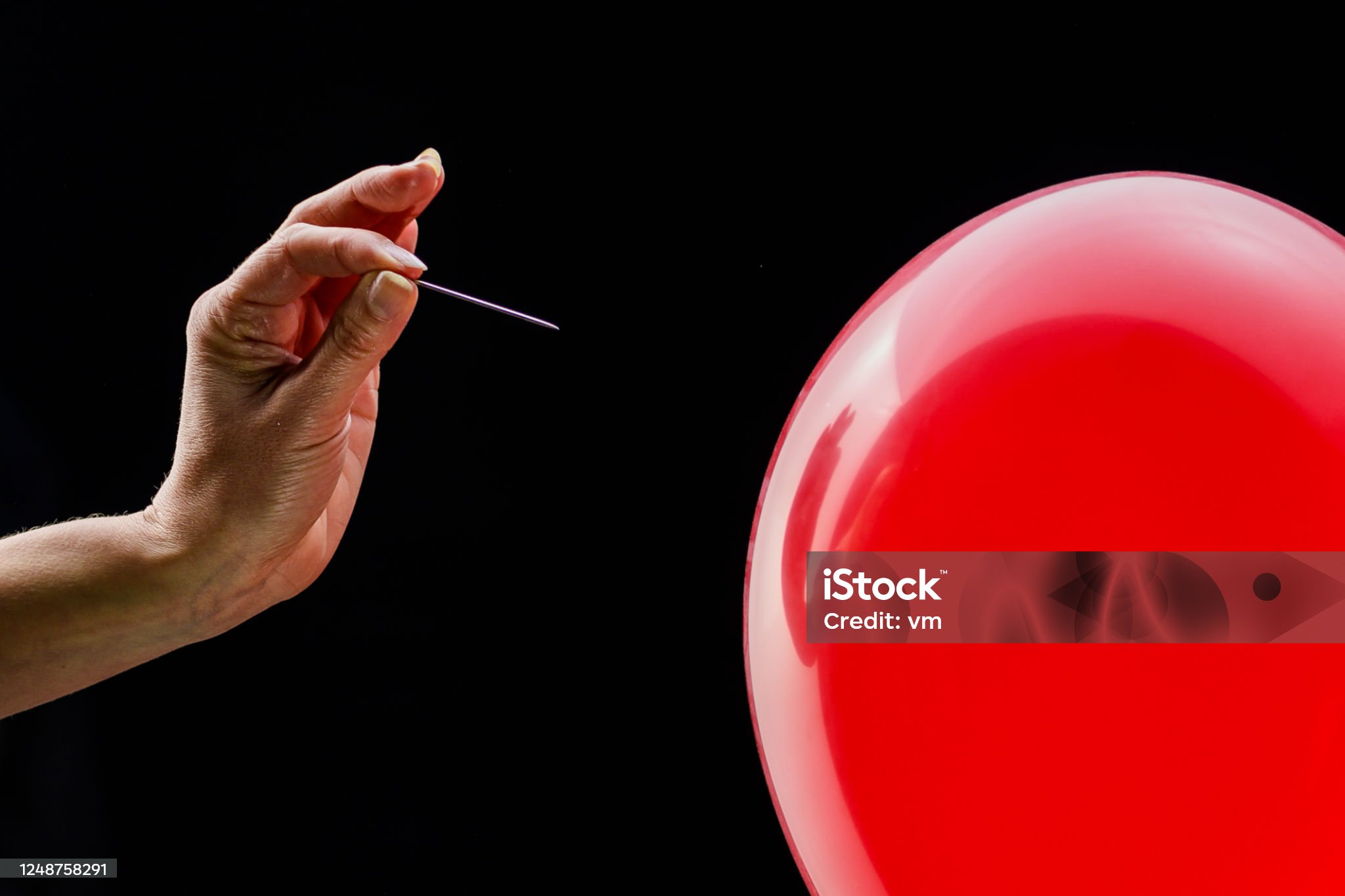 Needle pointing at a balloon Blank Meme Template
