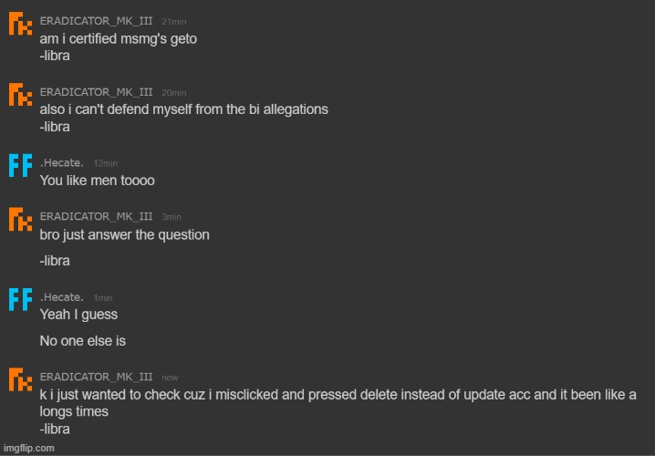 by the way erad is in the time out corner for the weekend for ragebaiting | made w/ Imgflip meme maker