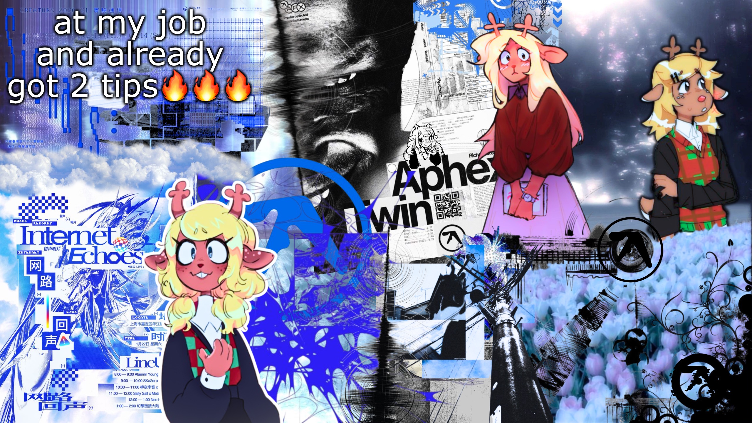 asriel's noelle template | at my job and already got 2 tips🔥🔥🔥 | image tagged in asriel's noelle template | made w/ Imgflip meme maker