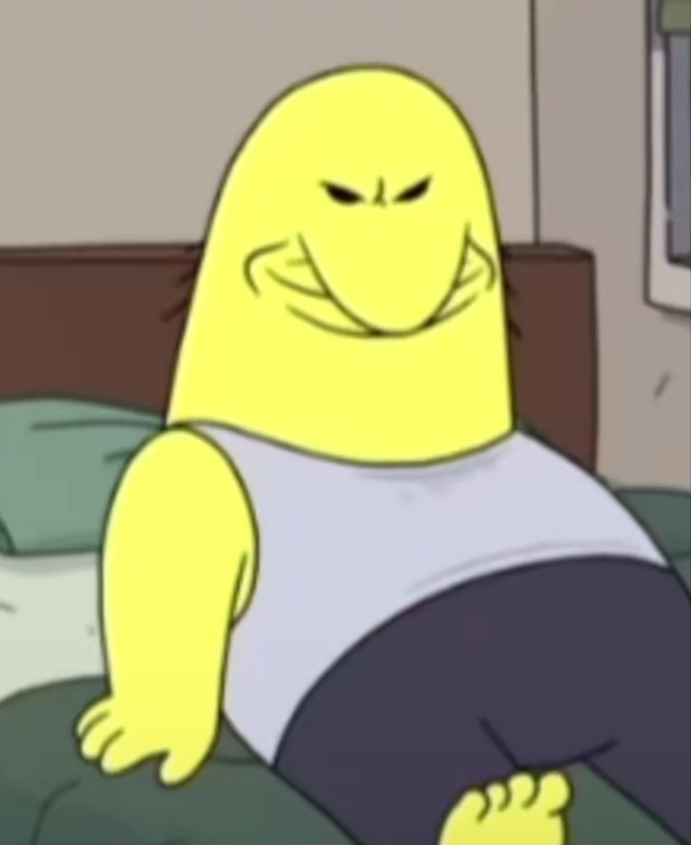 Evil Charlie Dompler on bed Blank Meme Template