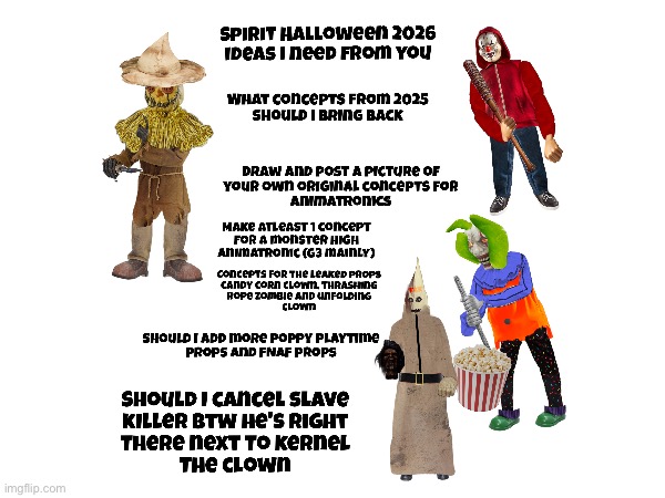I need your help and your comments guys please I need you without you I’m nothing. | image tagged in spirit halloween,memes,comments,ideas,2026,spirit midnight masque theater | made w/ Imgflip meme maker