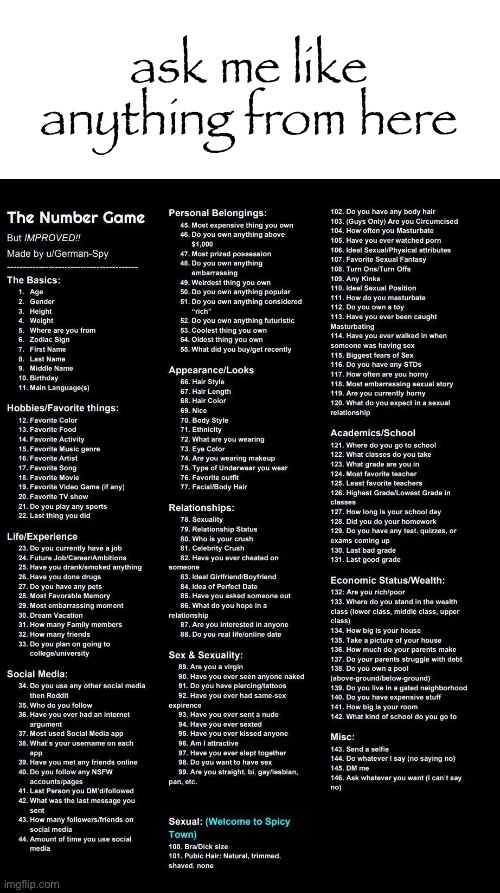 The Number Game | ask me like anything from here | image tagged in the number game | made w/ Imgflip meme maker