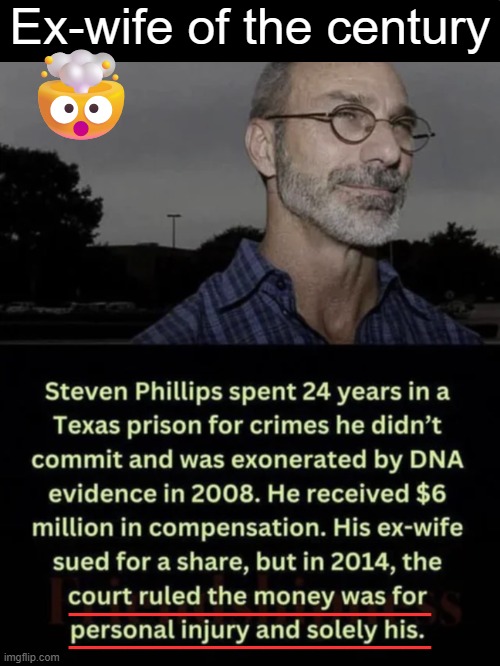 The Court Got It Right! | Ex-wife of the century; 🤯; _____________; _____________ | image tagged in poor guy,jail,ex wife,lost,lawsuit,justice | made w/ Imgflip meme maker
