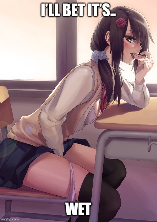 Hentai anime girl | I’LL BET IT’S.. WET | image tagged in hentai anime girl | made w/ Imgflip meme maker