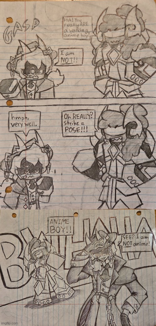 PHIGHTING OC COMIC; Grapple Gun is SUCH an anime boi :3 (ft Banhammer) | made w/ Imgflip meme maker