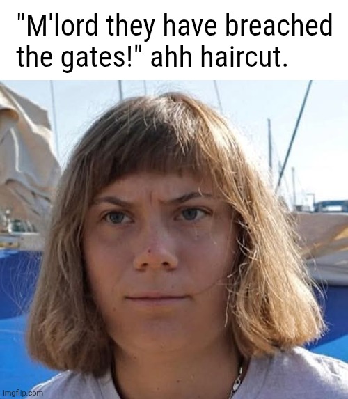 Medieval squire ahh haircut | "M'lord they have breached the gates!" ahh haircut. | image tagged in memez | made w/ Imgflip meme maker