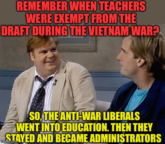 Why there’s so many liberals in schools. | REMEMBER WHEN TEACHERS WERE EXEMPT FROM THE DRAFT DURING THE VIETNAM WAR? SO, THE ANTI-WAR LIBERALS WENT INTO EDUCATION. THEN THEY STAYED AND BECAME ADMINISTRATORS | image tagged in remember that time,gifs,teachers,liberals,brainwashed | made w/ Imgflip meme maker