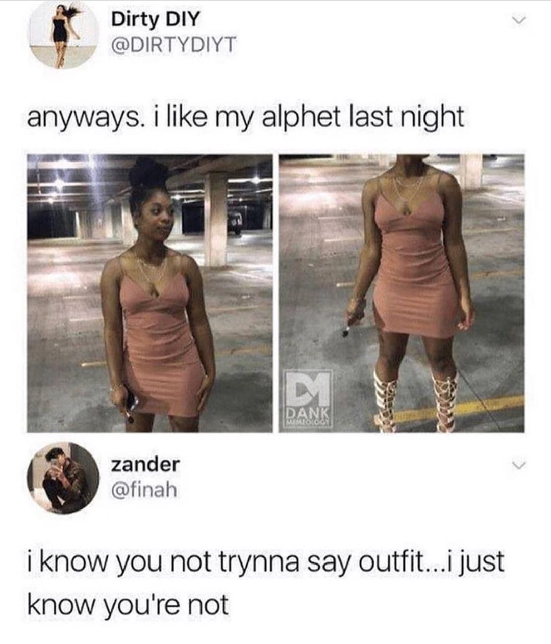 Outfit/alphet Blank Meme Template