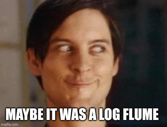 Spiderman Peter Parker Meme | MAYBE IT WAS A LOG FLUME | image tagged in memes,spiderman peter parker | made w/ Imgflip meme maker