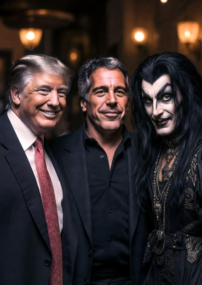 Donald Trump, Jeffrey Epstein and Satan, Lucifer, Devil Blank Meme Template