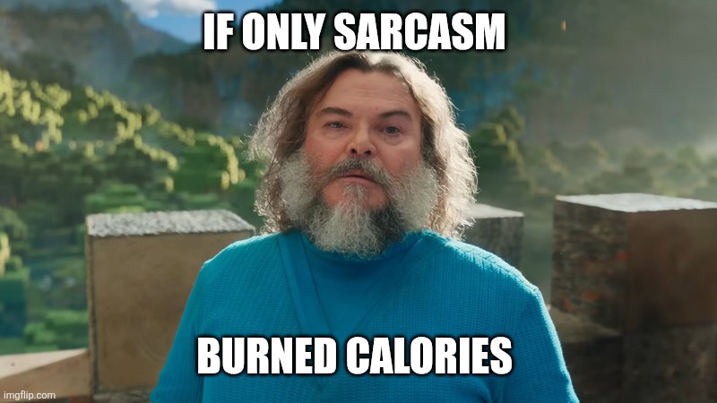 Sarcasm | IF ONLY SARCASM; BURNED CALORIES | image tagged in i am steve,funny meme | made w/ Imgflip meme maker