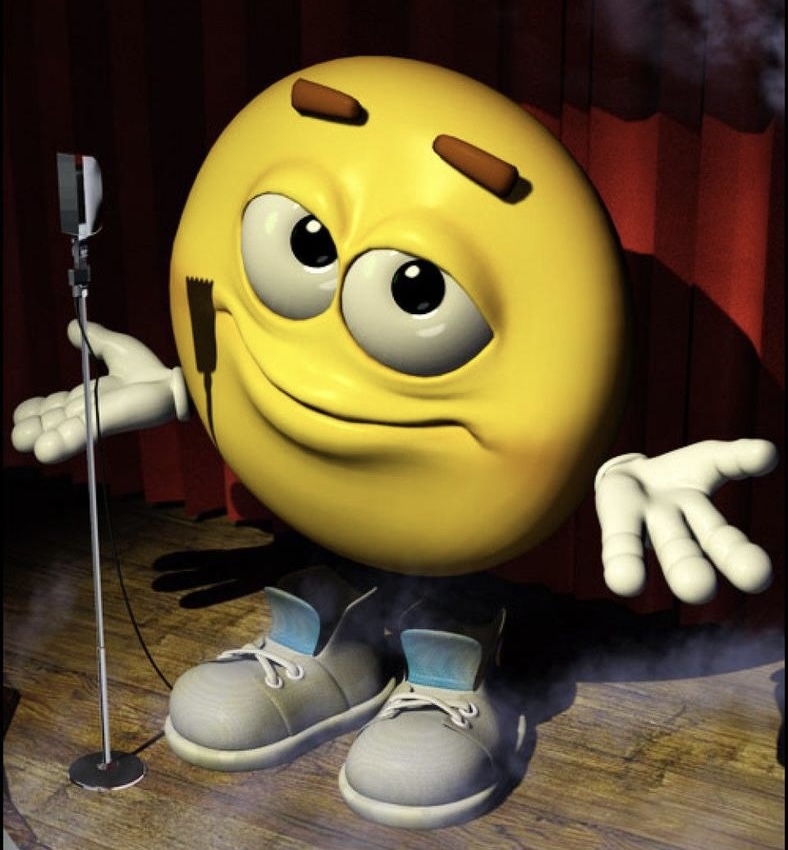 High Quality shrugging emoji on stage Blank Meme Template