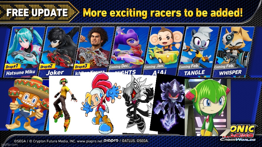 my list of wants  i kinda added cosmo for a laugh at the end | image tagged in meme,sonic the hedgehog,sonic | made w/ Imgflip meme maker