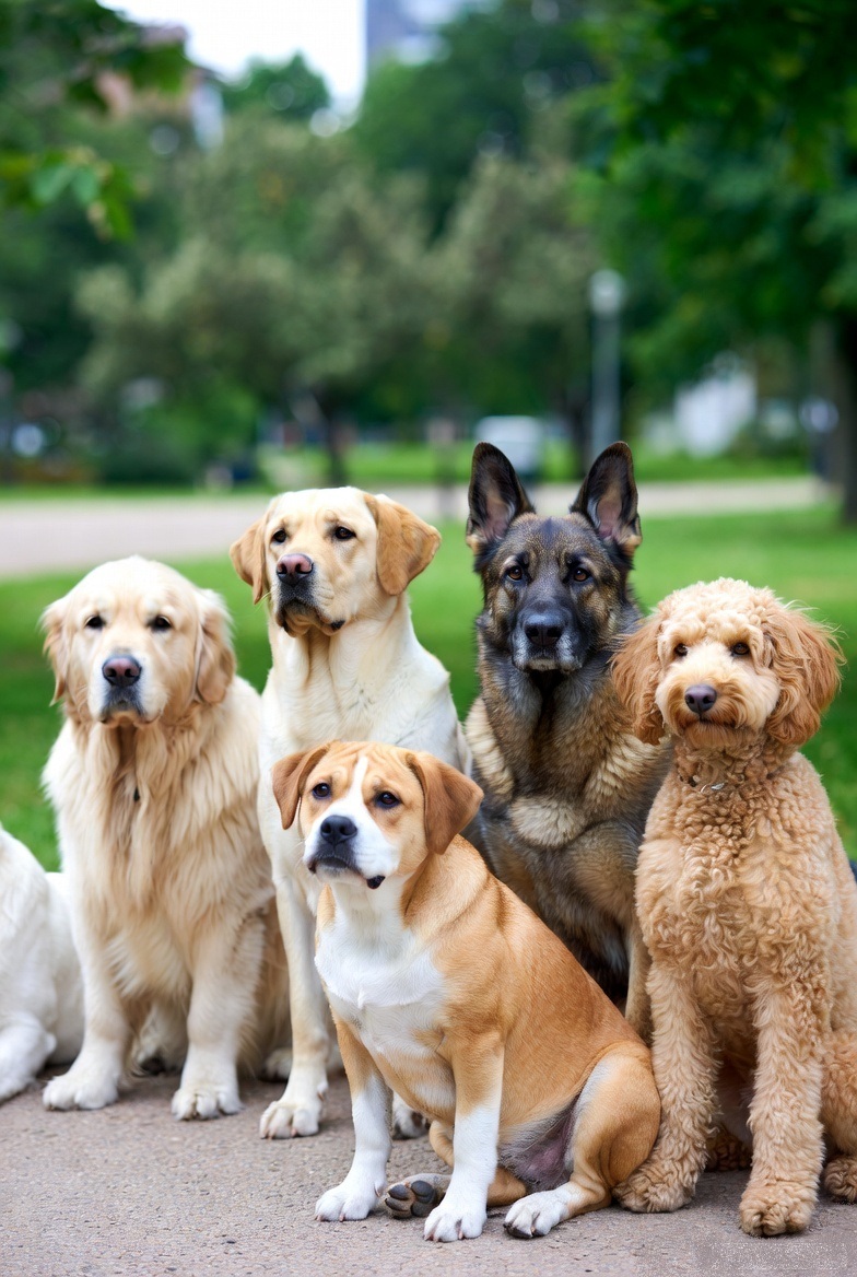 No Kings for K-9s Protest Dogs in a row park Blank Meme Template