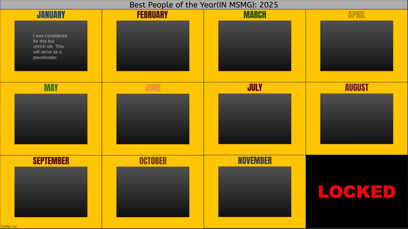 january AND february available for nominations | made w/ Imgflip meme maker