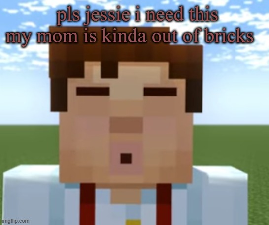 ishowjessie | pls jessie i need this my mom is kinda out of bricks | image tagged in ishowjessie | made w/ Imgflip meme maker
