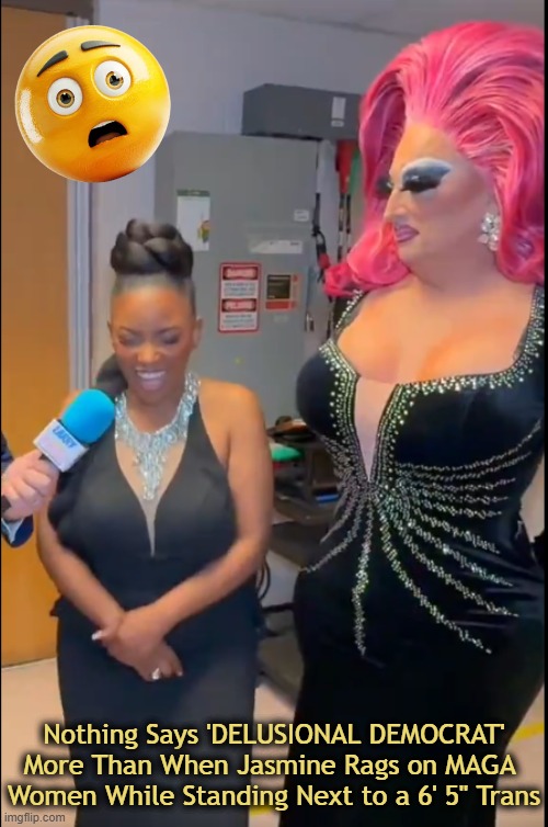 Identity and Reality--So Confusing to Leftists! | Nothing Says 'DELUSIONAL DEMOCRAT'
More Than When Jasmine Rags on MAGA 
Women While Standing Next to a 6' 5" Trans | image tagged in jasmine crockett,confused confusing confusion,mental health,democrats | made w/ Imgflip meme maker