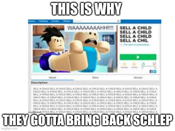 THIS IS WHY; THEY GOTTA BRING BACK SCHLEP | made w/ Imgflip meme maker