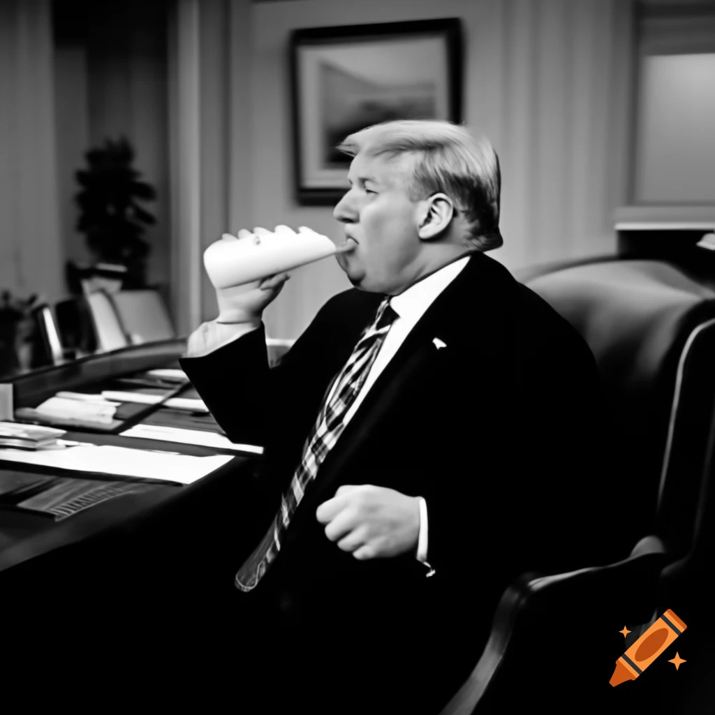 Trump Drinking Clinton Jizz Blank Meme Template