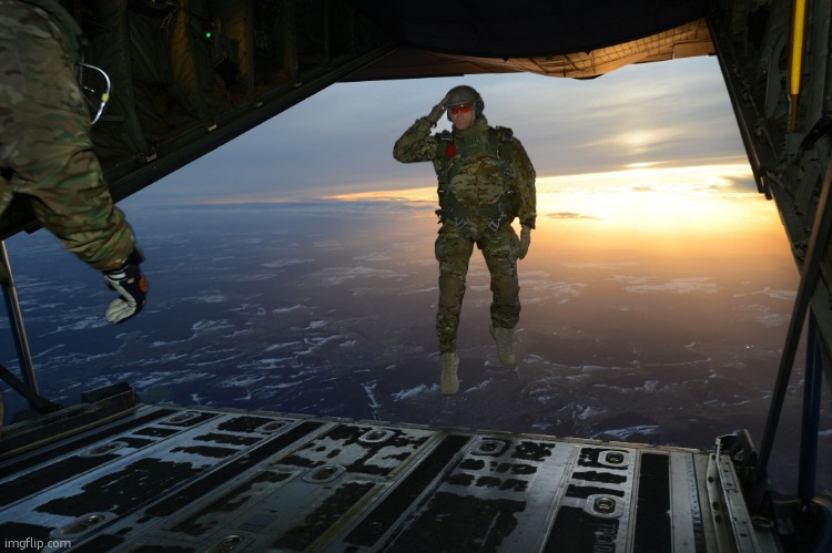 this is awesome 'gn chat' material | image tagged in army soldier jumping out of plane | made w/ Imgflip meme maker