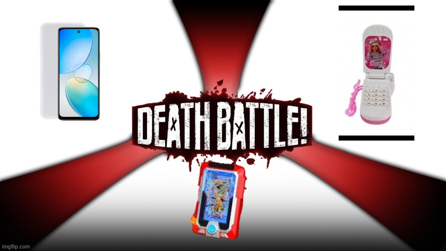 Iphone Battle Royale | image tagged in 3 way death battle,mechamato,iphone,infinix,toys | made w/ Imgflip meme maker